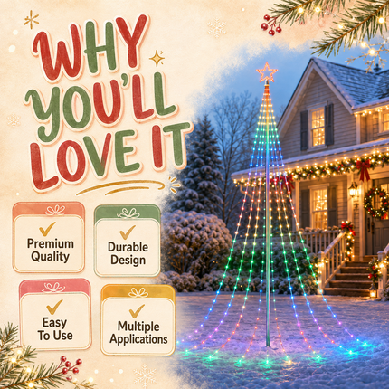 450 LED 9-Strand 5M RGB Waterfall Xmas Tree Lights Star 8 Modes Memory Outdoor