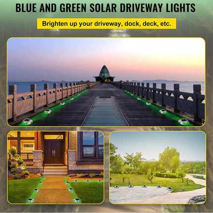 2X Solar Driveway Lights Deck Pathway Lights Solar Dock LED Light Safety Light Blue