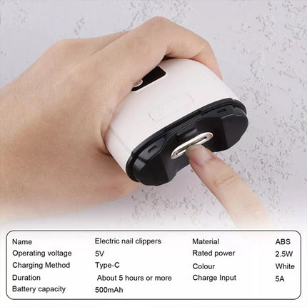 Electric Toe Nail Clippers Automatic With Light Trimmer USB Rechargeable