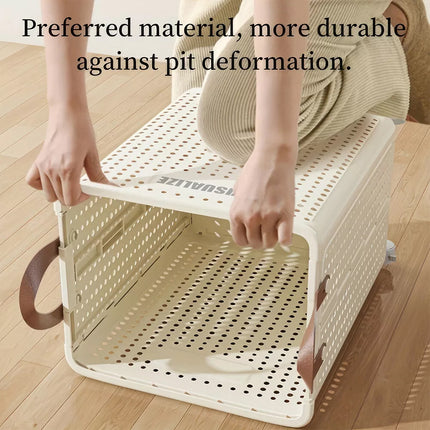 Foldable Laundry Basket Washing Clothes Storage with Wheels Dirty Clothes Hamper M