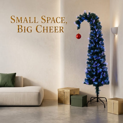 150cm Bent Top Fibre Optic Christmas Tree 32 Lighting Modes SAA AU Plug