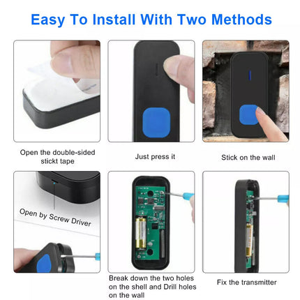 Loud Door Bell Wall Waterproof Chime Plug Wireless In Doorbell 5 Levels Volume