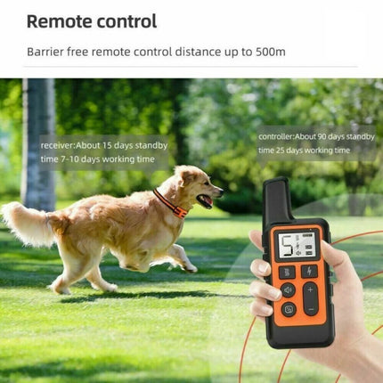 Anti-Bark Electric Shock Pet Dog Training E-Collar Obedience Remote Control Orange