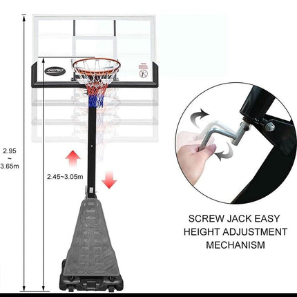 Professional Adjustable Height Basketball Hoop Stand Metal Portable 2.45m-3.05m