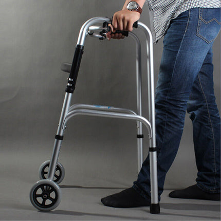 Folding Walker Medical Walking Aid Frame Height Adjustable Lightweight Outdoor