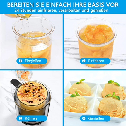 4 Piece Container for Ninja CREAMi Ice Cream Maker Ice Machine NC300EU NC300