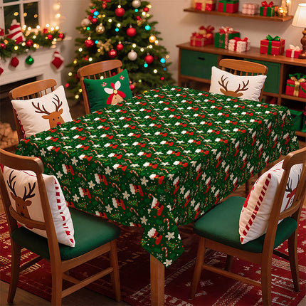 Christmas Tablecloth Rectangle Table Cloth Cover Dinner Party Home Xmas Decors (Christmas-2)
