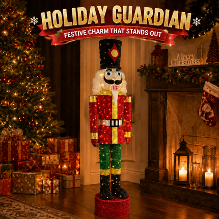 150cm Lighted Nutcracker Christmas Decoration LED Soldier Indoor Outdoor Decor