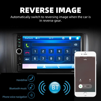 7" Double 2 DIN Bluetooth Head Unit Car Stereo Touch Screen Radio FM/TF/USB/AUX
