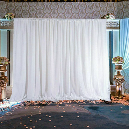 3M/6M Extra Large White Silk Backdrop Curtain Photo Drape Weddings Stage Party