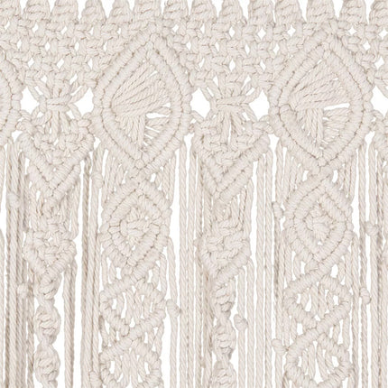 Macrame Beaded Curtain Door Curtains Boho Wedding Backdrop Decor Beige 90x180cm