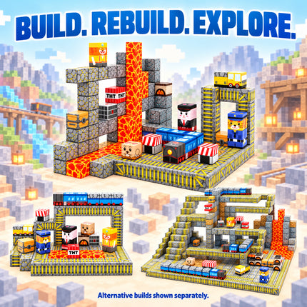 84 Pcs Magnetic Building Blocks Mining Railway Construction Toy Christmas Gift