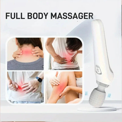 Portable Electric Massage Stick - USB Charging, Full Body Vibration Massager Gun White