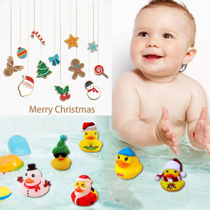 Christmas 24 Days Advent Calendar 24 Rubber Ducks for Boys Girls Ducky Bath Toy