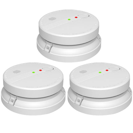 3 Packs PHOTOELECTRIC 240V Hard Wired Photoelectric Smoke Alarm With 9V Backup Battery