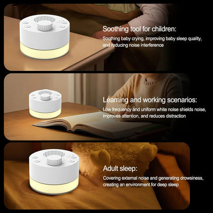 White Noise Sound Machine Sleep Therapy Relaxation for Nature Sounds Warm Light