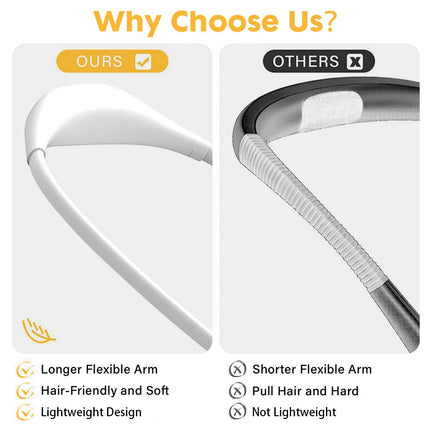 LED Neck Reading Light Flexible USB Rechargeable Hands Free Bed Night Book Lamp