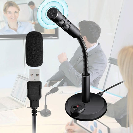 Desktop Mini USB Stand Microphone Mic For Desktop Laptop PC Computer