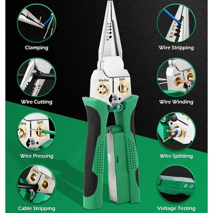 8 in 1 Wire Stripper Tool with Voltage Tester and Cable Cutters for Electricians