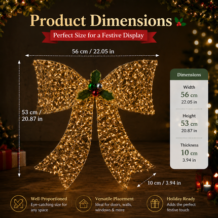 Light Up Your Christmas with a Stunning LED Bow Light – Festive Decoration for Doors, Windows & Outdoor Spaces