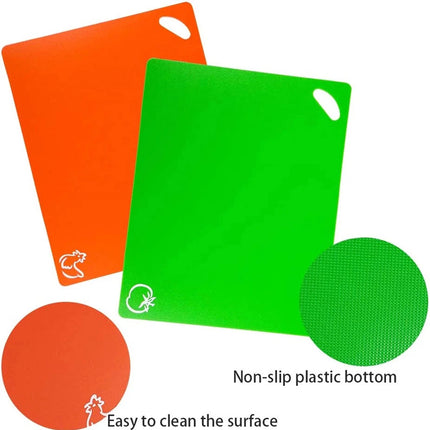 Cutting Board Mats Set Extra Thick Flexible Plastic Kitchen Chopping PP Board
