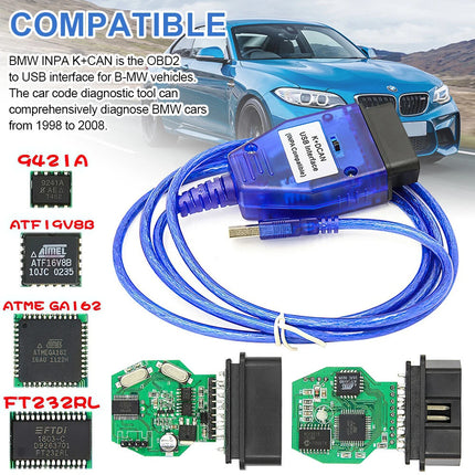 For BMW Inpa K+Dcan OBD2 Cable FTDI FT232RL Chip With Switch
