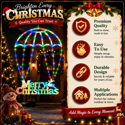 72cm Solar Merry Christmas LED Window Light Multicolour Hanging Xmas Decoration
