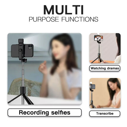 Bluetooth Selfie Stick Tripod Wireless Rotating Remote For iPhone Mobile Phone