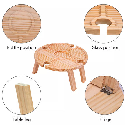 Folding Wine Rack Table Fruit Platter Storage Table Lap Tray Desk Outdoor Picnic