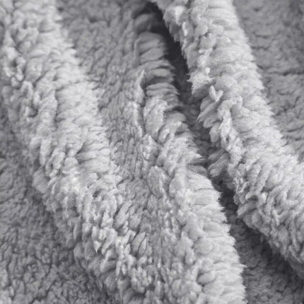 Soft Sherpa Fleece Fitted Sheet Combo Set  Warm Winter Bedding Grey Queen