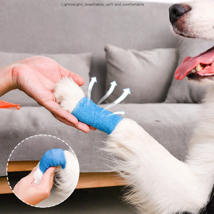 12-Pack Self-Adhesive Cohesive Wrap Bandages in Multi-Sizes for Pets and Vets 10cm*4.5cm