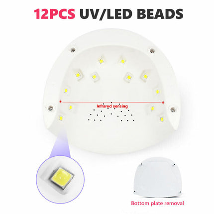 120W Nail Lamp UV LED Light Professional Nail Polish Dryer White