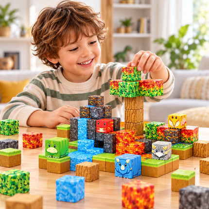 80 Pcs 3D Building Blocks Dinosaur Lava World Toy Creative Cube Christmas Gift
