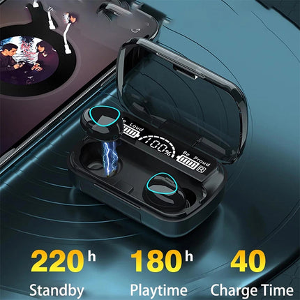 Bluetooth 5.1 Wireless Earbuds Waterproof LED Display Earphones