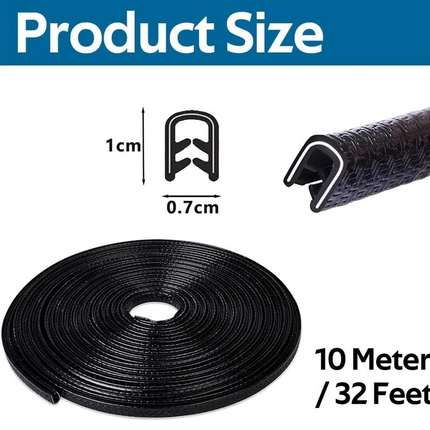 10M Rubber Car Door Edge Guard Protector Strip Guard Moulding Trim DIY Thicker