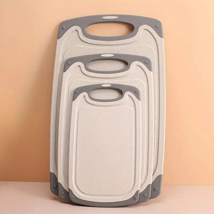 3PCS Cutting Board Set Chopping Serving Boards Kitchen Durable Eco Natural Wheat