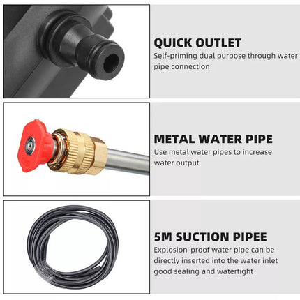 Cordless Electric High Pressure Washer Water Spray Gun Car Cleaner w/ 2*Battery