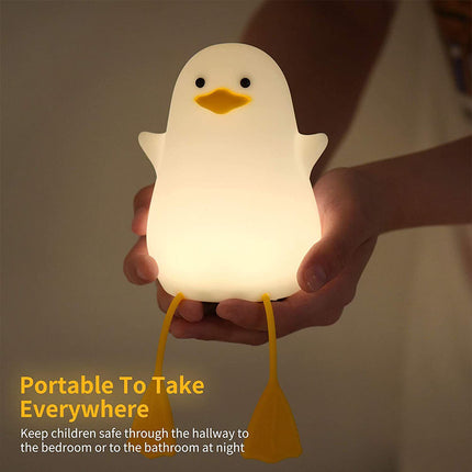 Portable Duck Night Light for Kids Cute Seagull Silicone Dimmable Bedside Lamp