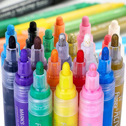 24 Colours Acrylic Paint Pens For Rock Painting Stone Ceramic Glass Rock Markers