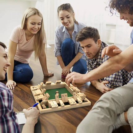 Shut the Box Game Wooden Board Number Drinking Dice Toy Family Traditional