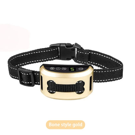 Dog Bark Collar Rechargeable Smart Anti Barking Training Collar for Dogs Gold
