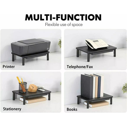 Height Adjustable Computer Monitor Stand Riser Laptop Printer TV Desktop Mount Without Drawer