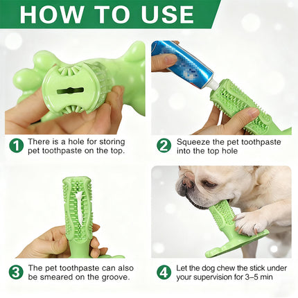 Green L Size Dog Toothbrush Toy Clean Teeth Brushing Stick Mouth Chewing Dental Care Play Dog