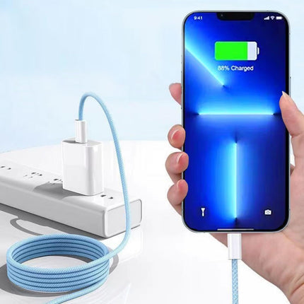 Blue + Charger Apple Iphone 15 16 Cable Charger Charging Fast Pro Max Plus Ipad Type C Adapter