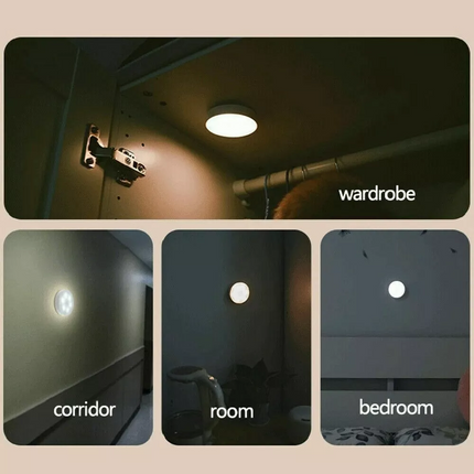 6pcs Motion Sensor LED Night Light USB Rechargeable Wall Mount Body Induction Lamp