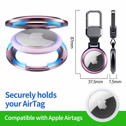 For Apple AirTag Heavy Duty Metal Case Air Tag Shell Shockproof Cover Purple