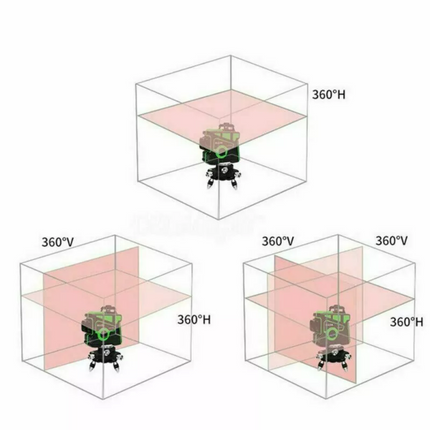 360 Rotary 3D 12 Lines Green Laser Level Self Leveling Cross Measure Tool&Tripod