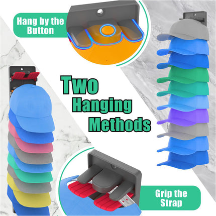 2PCS Space Saving 10 Hat Organizer Rack for Baseball Caps Hat Storage Holder