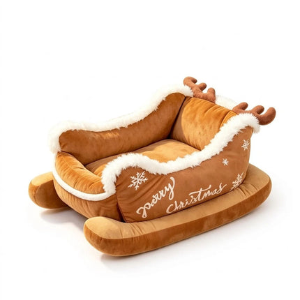 Dog Sleigh Bed, Santa Reindeer  Dog Bed,Christmas Sleigh-Shaped Dogs Beds AU