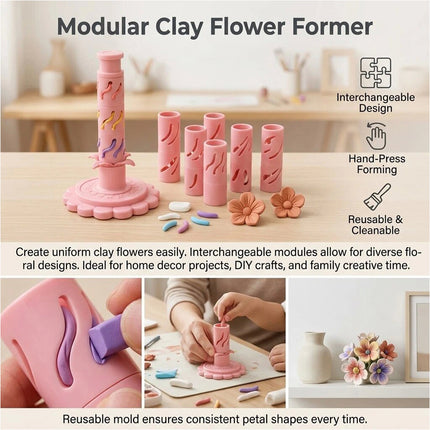 3D Printed Modular Clay Bloom Maker Clay Bloom Shaping Sleeves Gift Making
